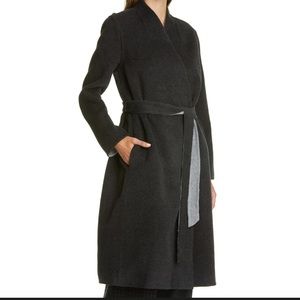 NEW Eileen Fisher Wool & Cashmere Belted Coat Charcoal/Moon (Size L) - SALE!